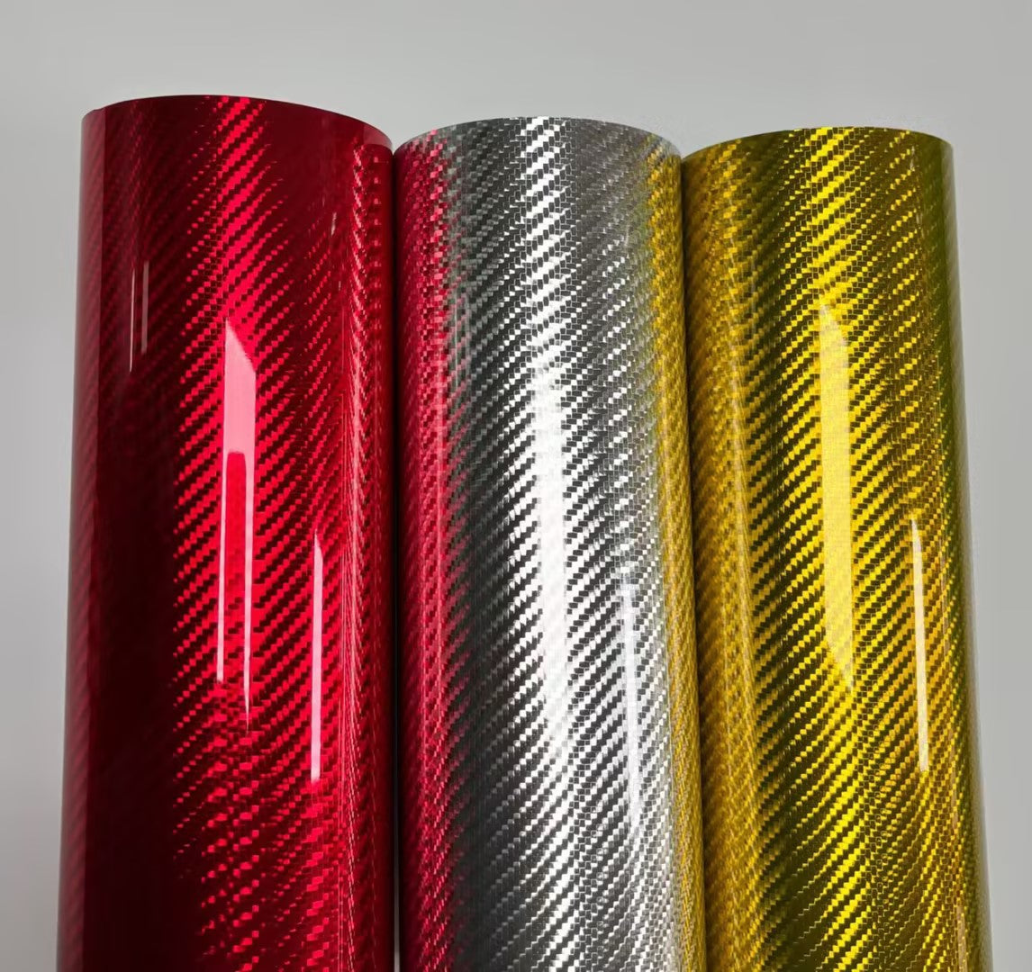 PET Glossy 5D Carbon Red Car Film Viny Wrap