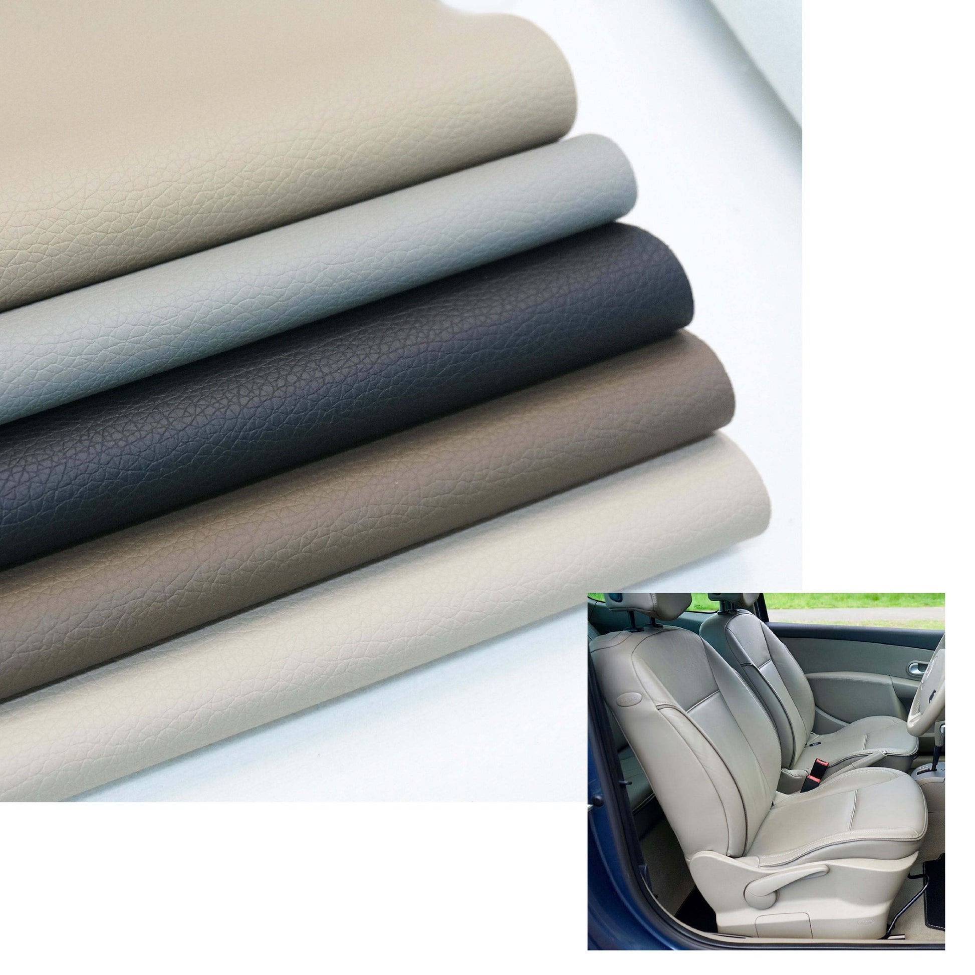 4 way-stretch Leather Car Interior Film (Black)
