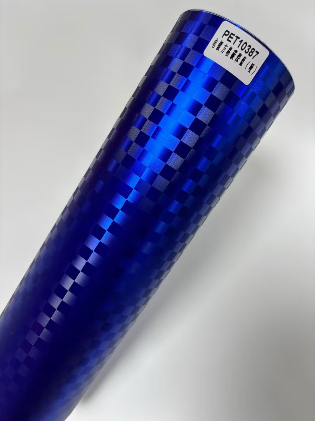 PET10387 Matte Chrome Checkered Carbon Dark Blue
