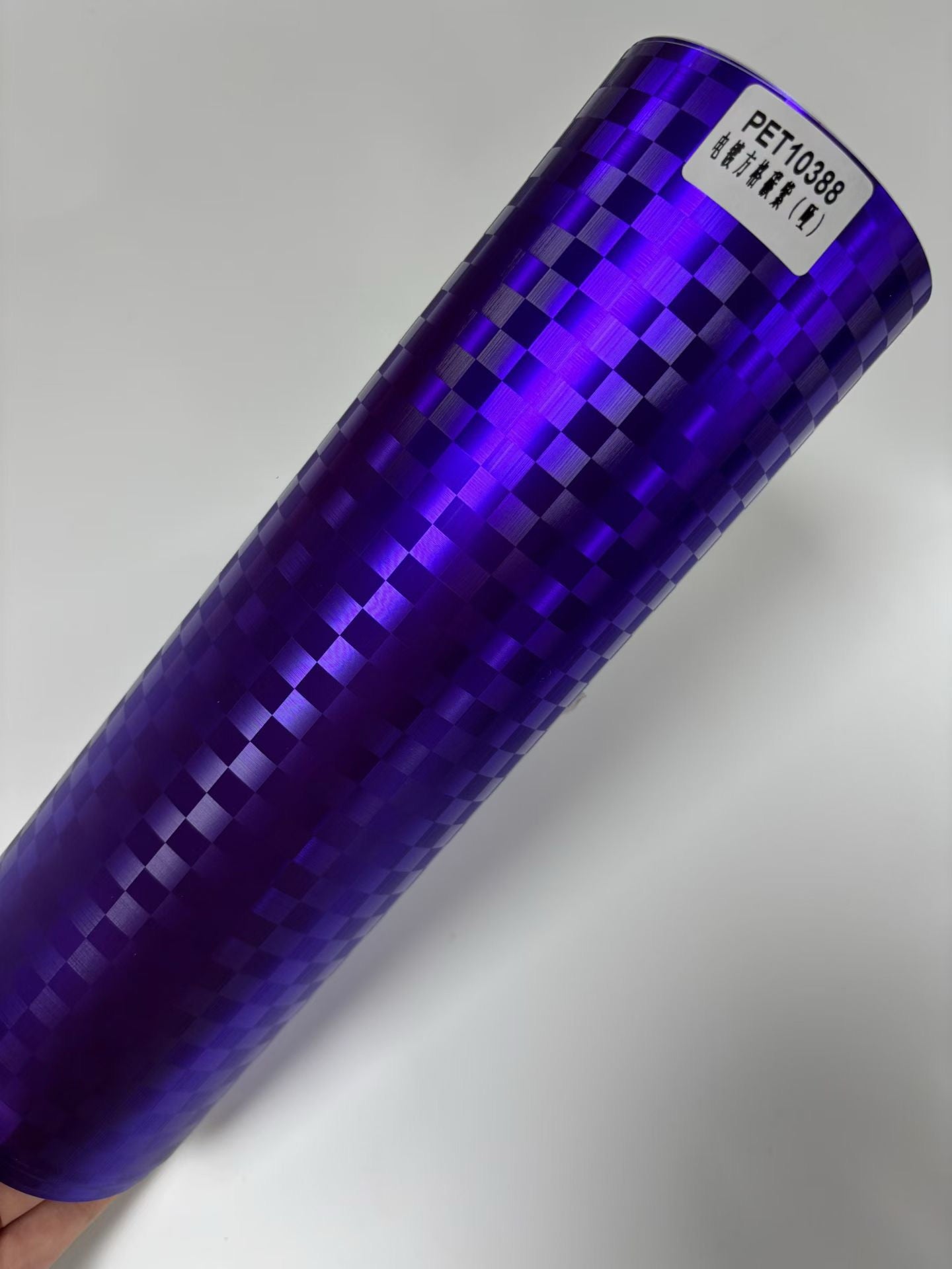 PET10388 Matte Chrome Checkered Carbon Purple